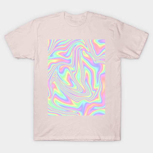 Rainbow Pastel Paint Pour Pattern T-Shirt by Art by Deborah Camp